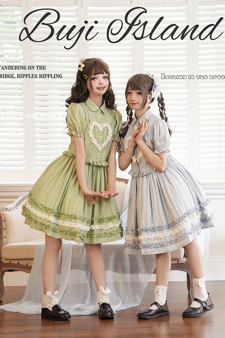Buji Island Sleeveless Ruffle Bowknot Sweet Lolita Jsk Dress 4 Colors