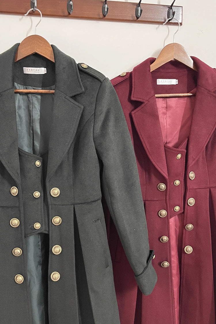 Paranoid's Punishment  Wool Long Sleeves Slim Gothic Lolita Trench Coat 4 Colors