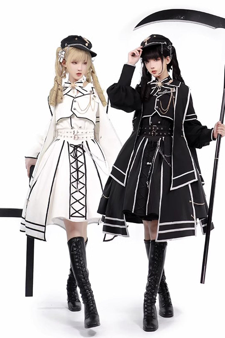 Judgement Knight Long Sleeves Print Bowknot Gothic Lolita Skirt Set 2 Colors