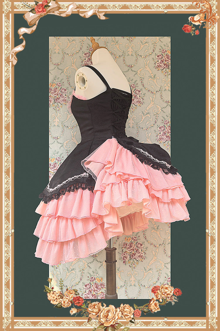 Pearl Box Sleeveless Triple-Layered Bowknot Lace Slim Pearl Sweet Elegant Lolita Jsk Dress 3 Colors