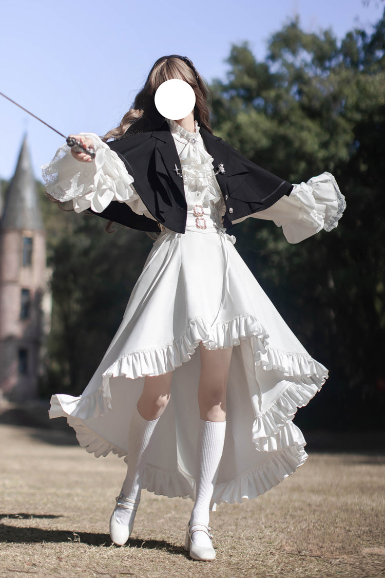 White Day and Night Song Long Sleeves Ruffle Ouji Gothic Lolita Skirt Pants