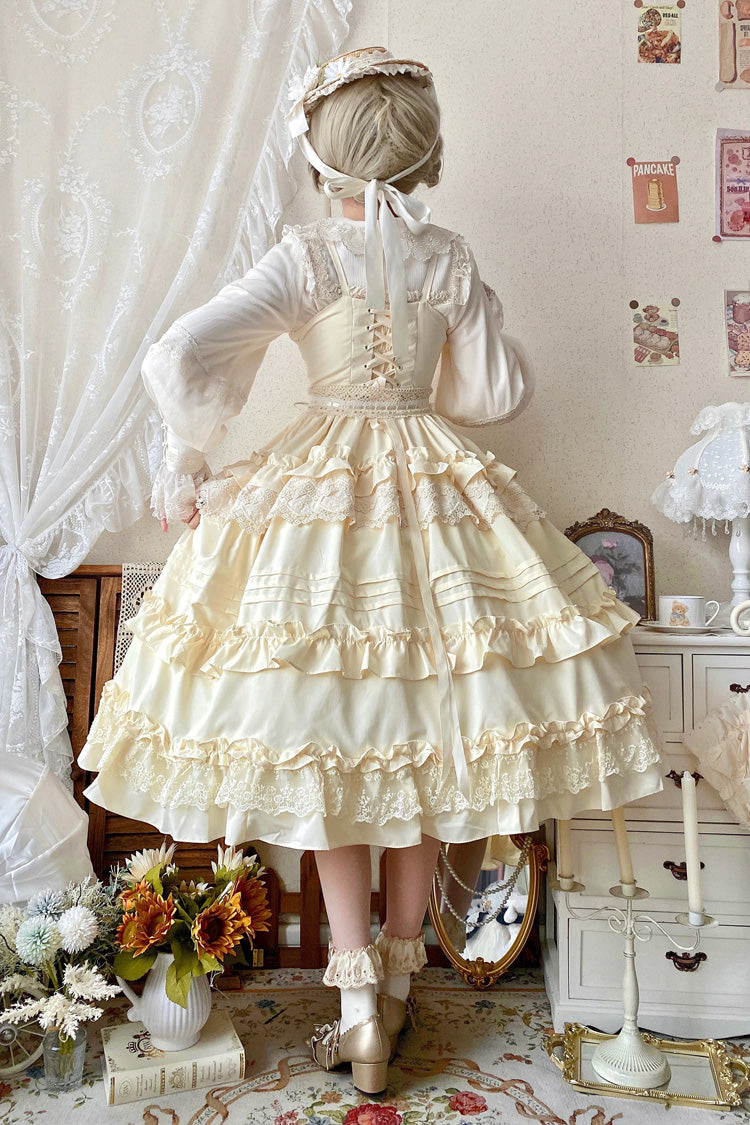 Lillian Ruffle Bowknot Lace Sweet Lolita Jsk Dress 4 Colors