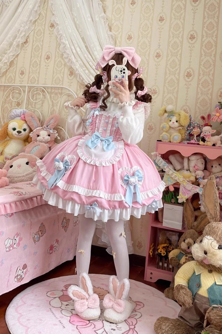 Cute Party Multi-layer Ruffle Bowknot Sweet Princess Lolita Jsk Dress 2 Colors