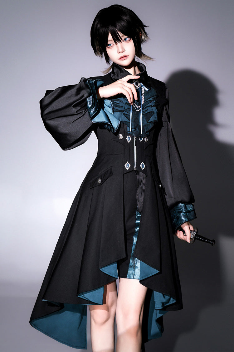 Black Deep Music Long Sleeves Gothic Elegant Ouji Lolita Four-piece Set