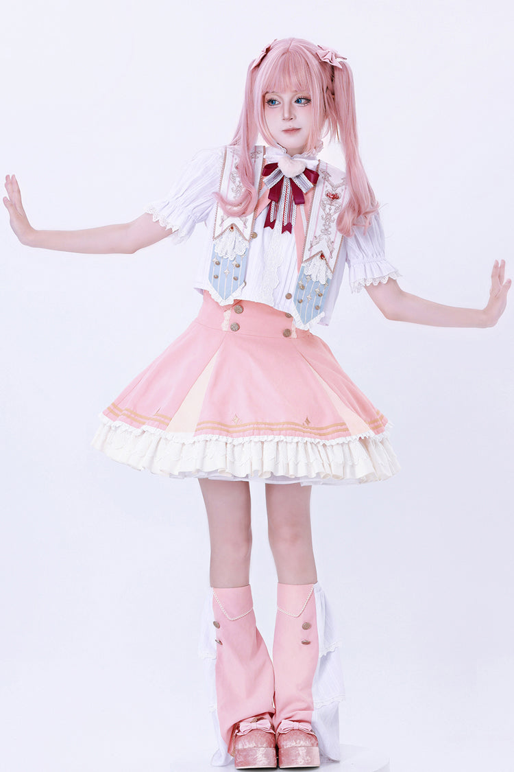 Pink Messenger of Heaven Ruffle Sweet Princess Lolita Skirt