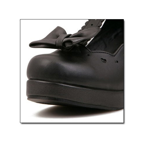 Bowknot Heart-shaped Hollow Out Lolita High Heel Shoes