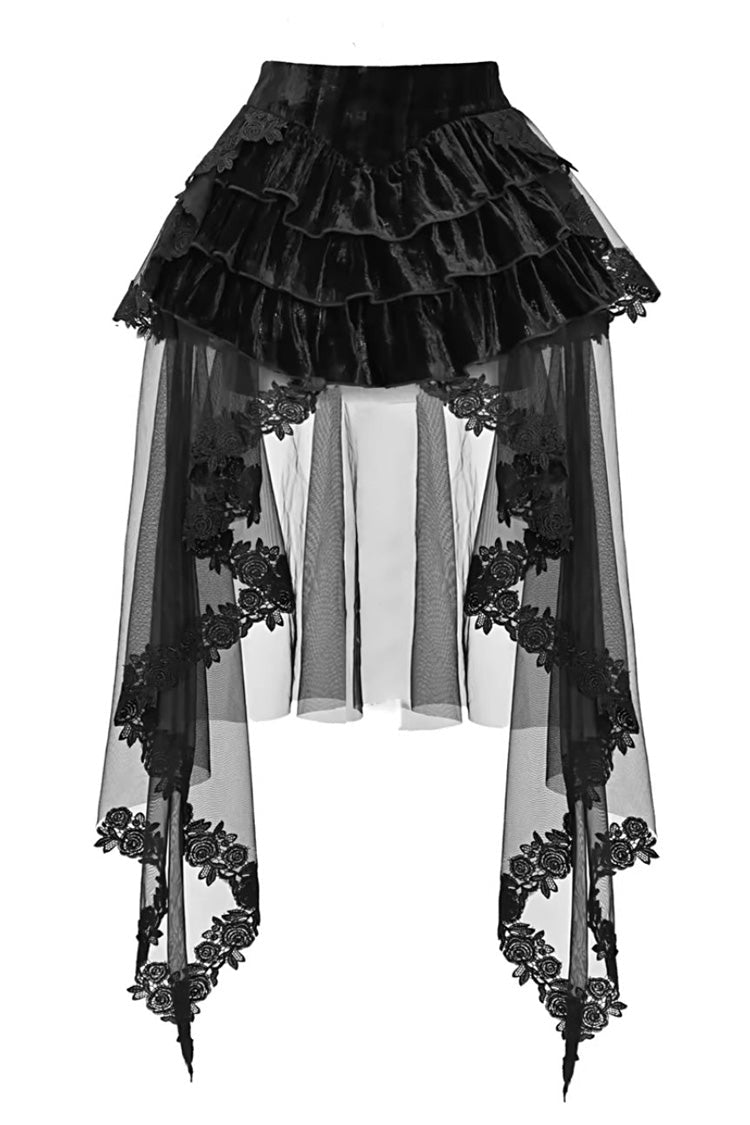 Black Sexy Hot Girl Triple-Layered Ruffle Gothic Lolita Skirt