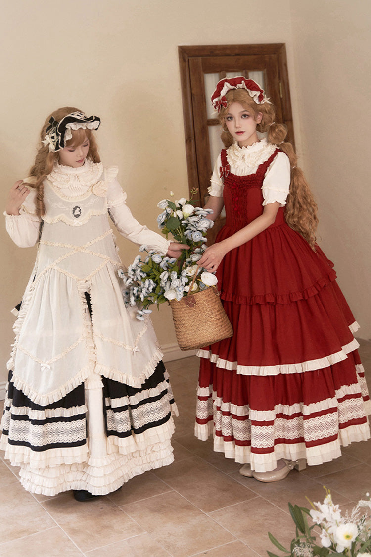 Black Lily Multi-Layered Ruffle Lace Classic Elegant Lolita Jsk Dress