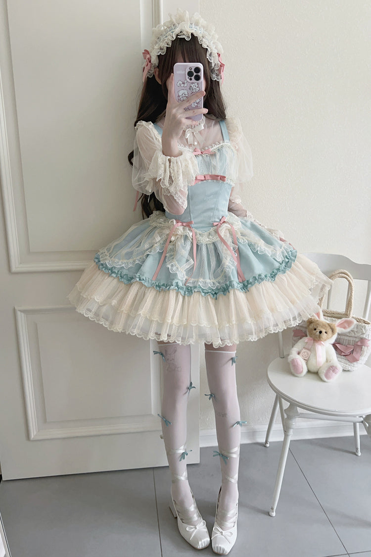 Flower Season Bowknot Lace Sweet Ballet Lolita Jsk Dress 4 Colors