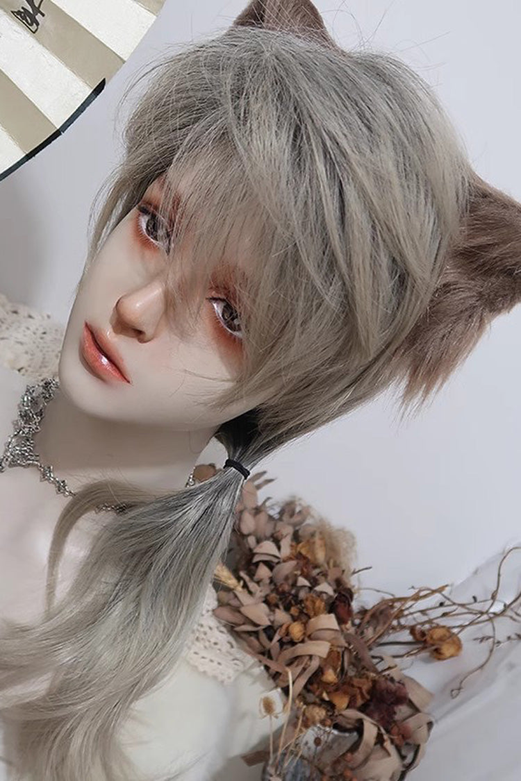 Black/Yellow Gradient Ruffle Bowknot Ouji Fashion Prince Handsome Lolita Wig