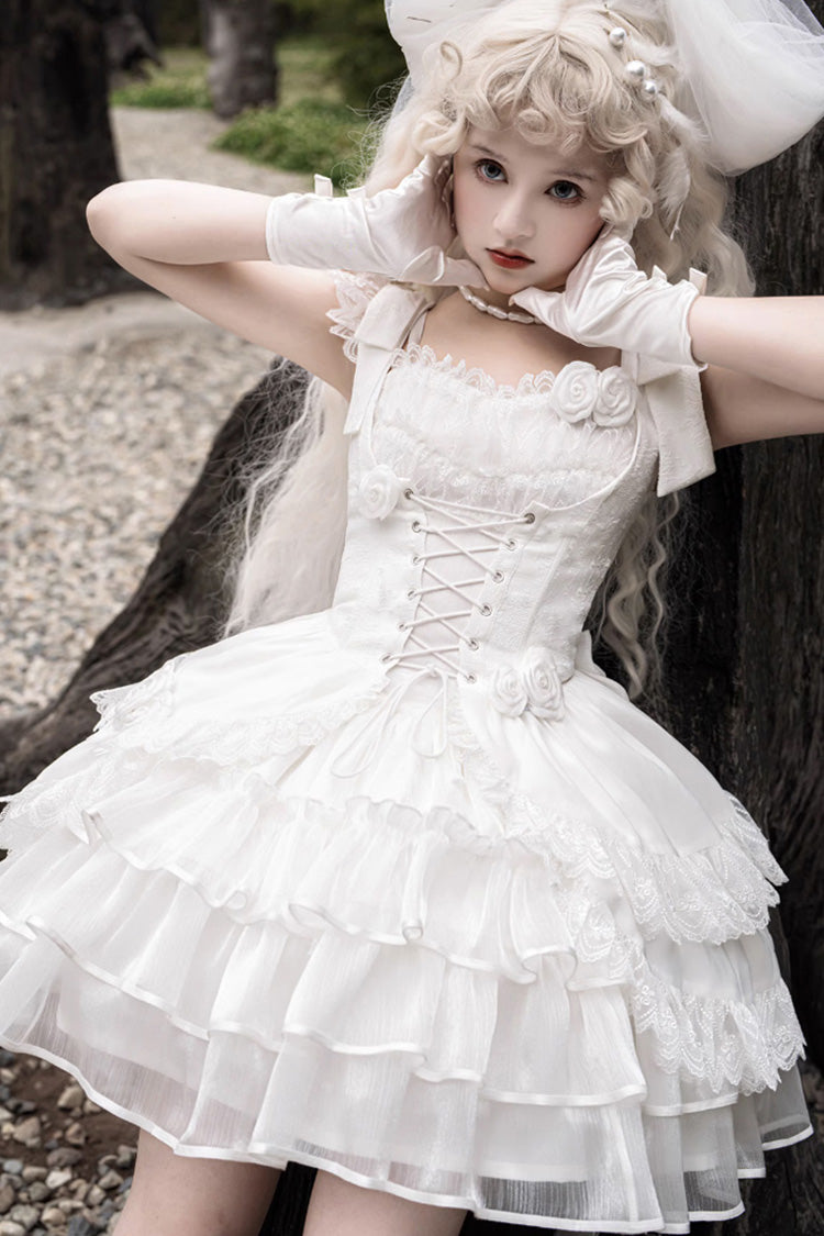 White Rose Multi-layer Gothic Lolita Jsk Dress