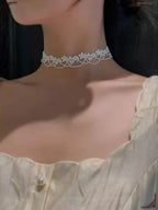 Black White Lace Lolita Accessory Necklace Gothic Choker