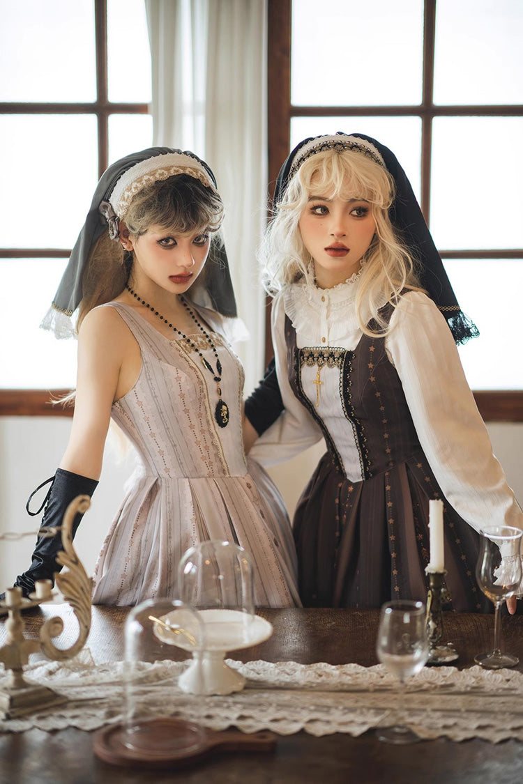Demon Hunting Notes Print Ruffle Sweet Elegant Lolita Jumper Dress 2 Colors
