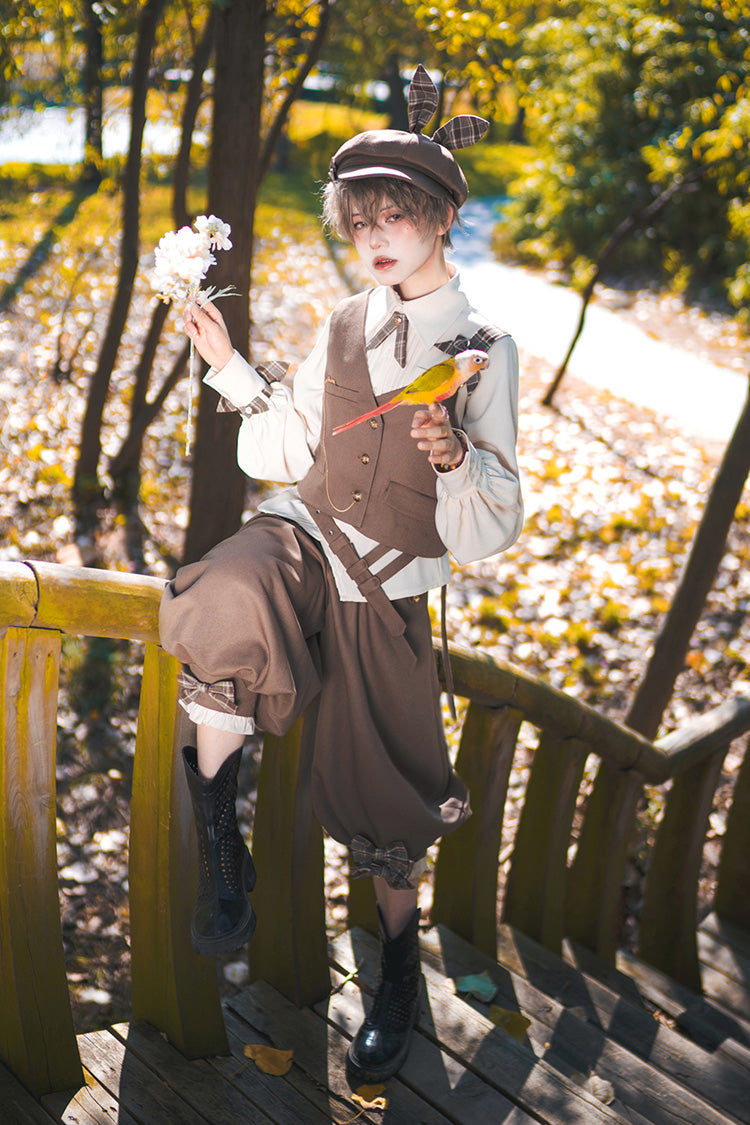 Coffee Brown Cute and Handsome Secret Morning Post Series Ouji Lolita Vest