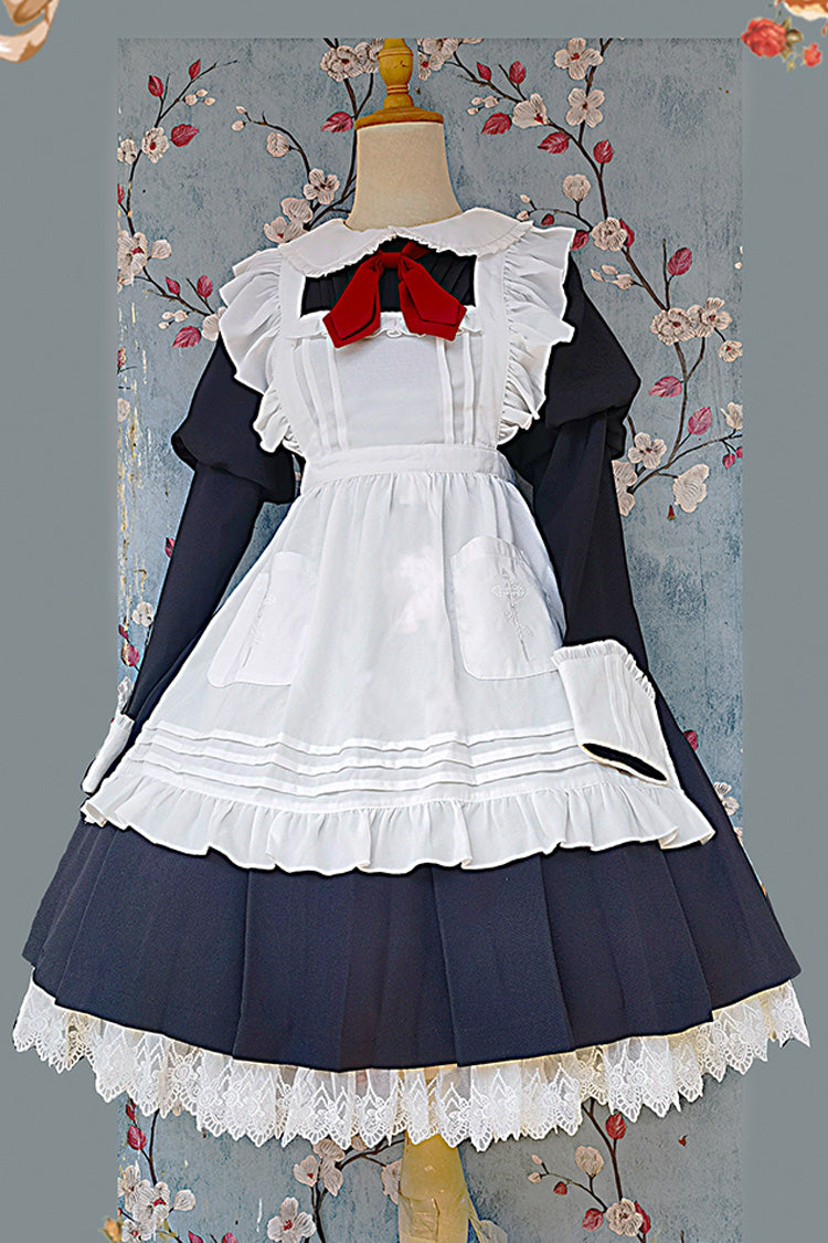 Violent Maid Long Puff Sleeves Bowknot Classic Vintage Lolita Dress 2 Colors