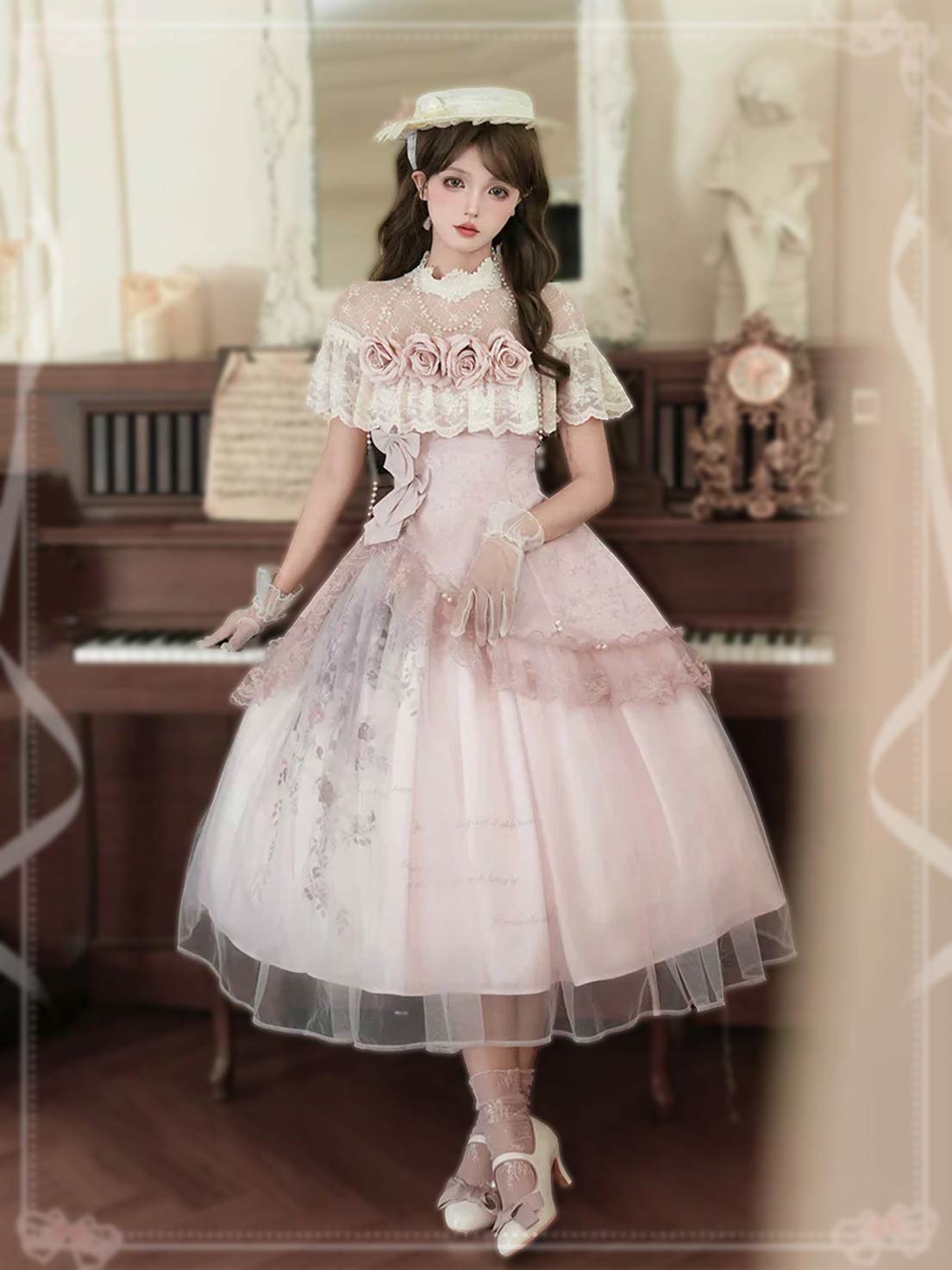 sweet lolita gown in pink