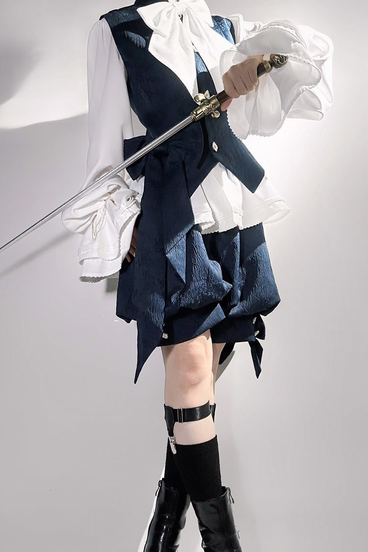 Blue Rabbit Hunt Bowknot Vintage Prince Ouji Lolita Shorts