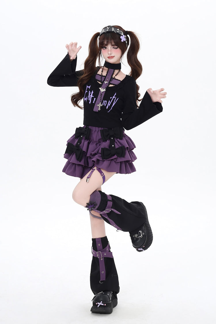 Kozaya Nana Triple-Layered Ruffle Bowknot Sweet Japanese Lolita Skirt 2 Colors