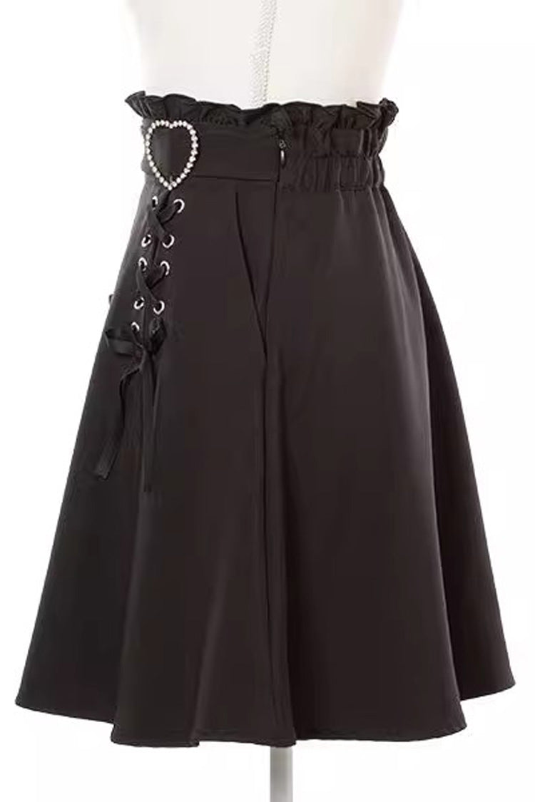 Heart Shape Decoration Bowknot Sweet Jirai Kei Skirt 2 Colors