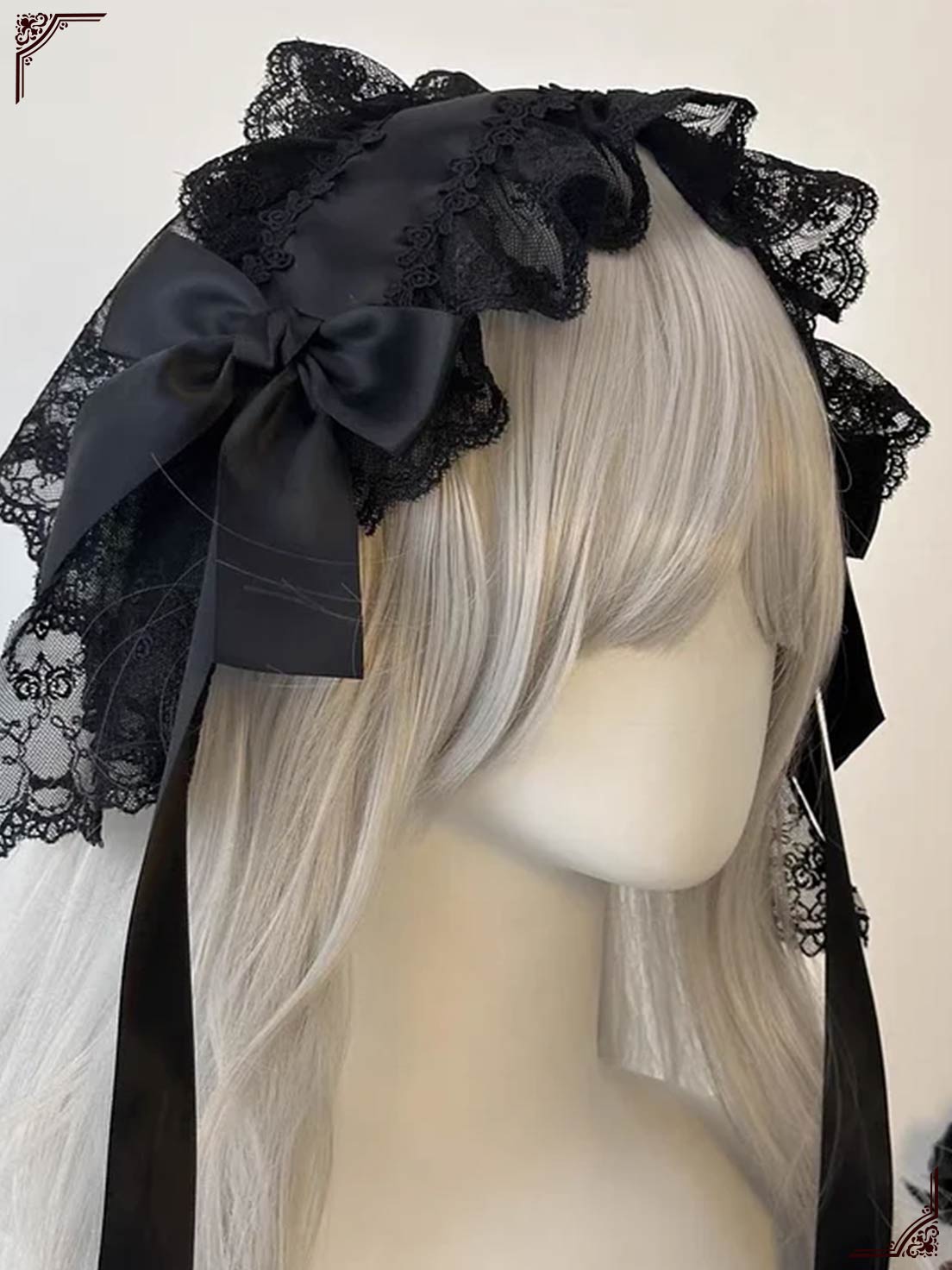 Gothic Lolita Lace Hair Accessory Halloween Dark Headband Nun Style Veil
