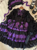 Gothic Lolita Purple Witch Dress Halloween Original Design Mid Length