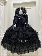 Hime Lolita Tea Party Fashion Blue Pink White Wedding Dress Multi-layer Sleeveless JSK Dress Lolita Autumn/winter