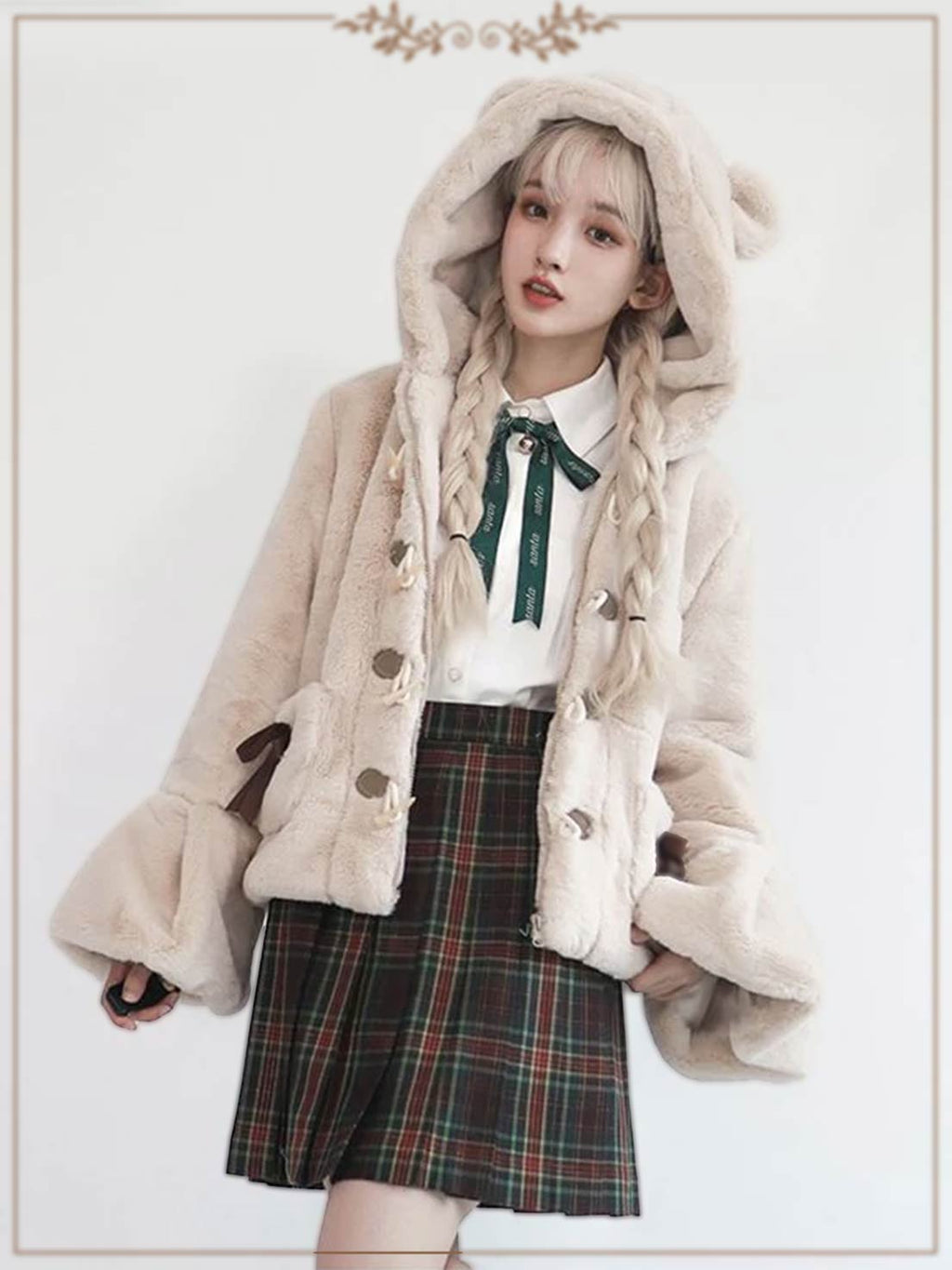 Lolita Coats Light Brown Plush Jacket Autumn and Winter Clothes Short Limited Edition