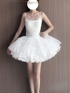 Lolita Petticoat White A-line Lace Four-layer Tulle Daily Wear Pannier Skirt