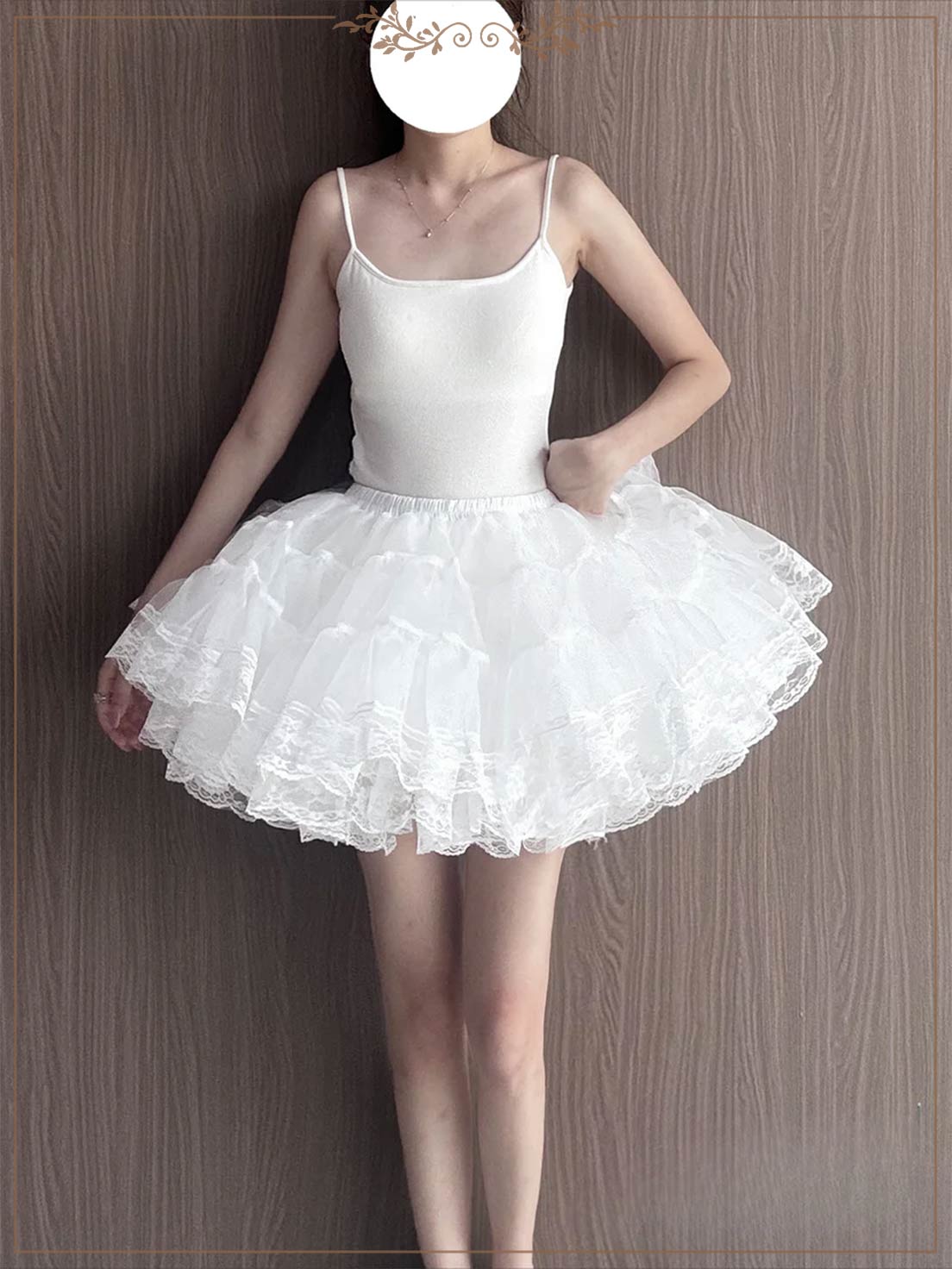 Lolita Petticoat White A-line Lace Four-layer Tulle Daily Wear Pannier Skirt