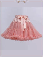 Lolita Petticoats Pink White Daily Puffy Sweet Crinoline Full Gown 15.5inches