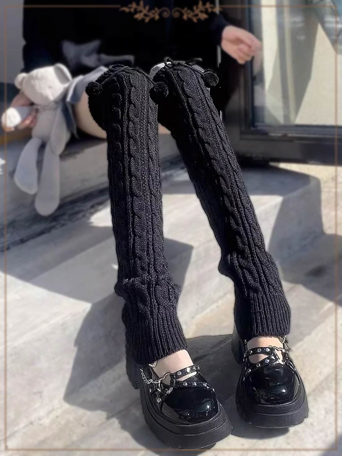 Long Tube Over Knee Leg Lolita Stockings Cover Japanese Autumn and Winter Knitted Thickened Warm Cute High Tube Lolita Accessories