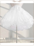 Petticoat Lolita Soft Fishbone pattern Hoopless Crinoline Adjustable Under skirt for Hanfu Ma Mian Skirt Light Fluffy