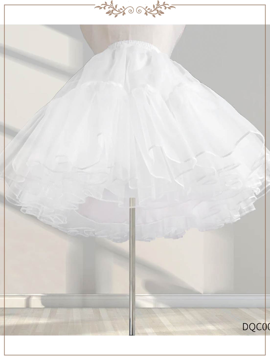 Petticoat Lolita Soft Fishbone pattern Hoopless Crinoline Adjustable Under skirt for Hanfu Ma Mian Skirt Light Fluffy