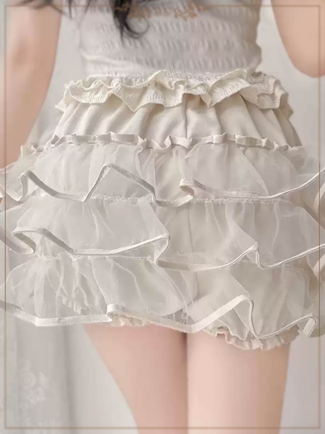 Petticoats Apricot Black Lolita Pumpkin Shorts Builtin Petticoat Layered Cake Skirt Anti See Through Under skirt