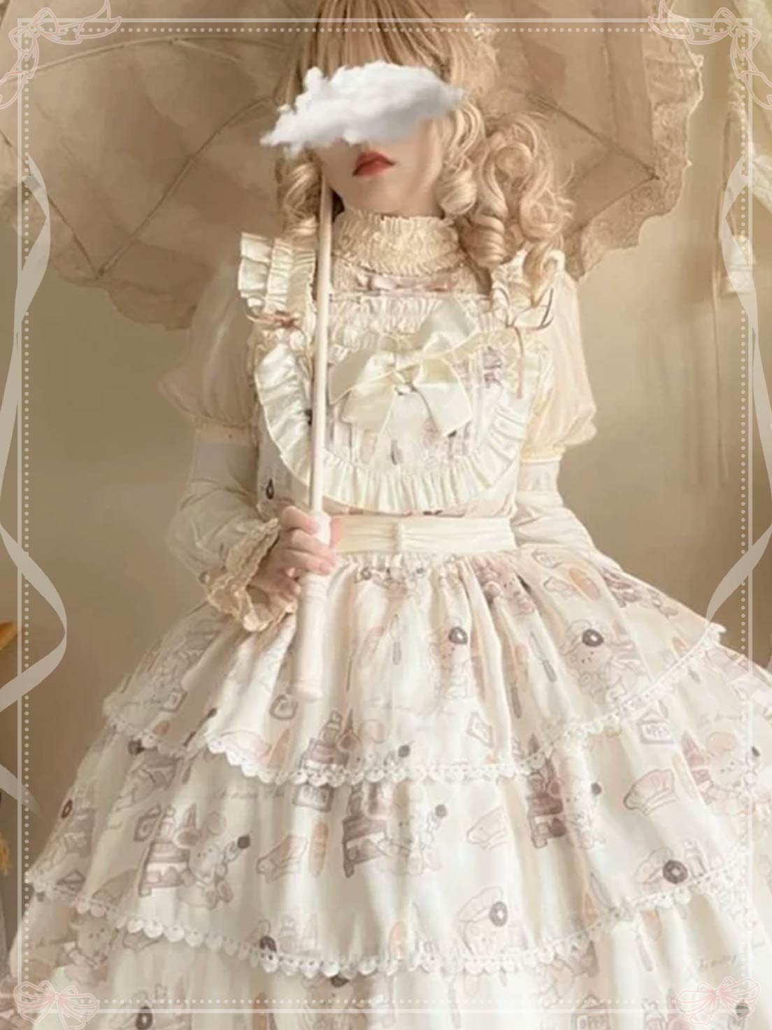 victorian lolita JSK dress in Beige