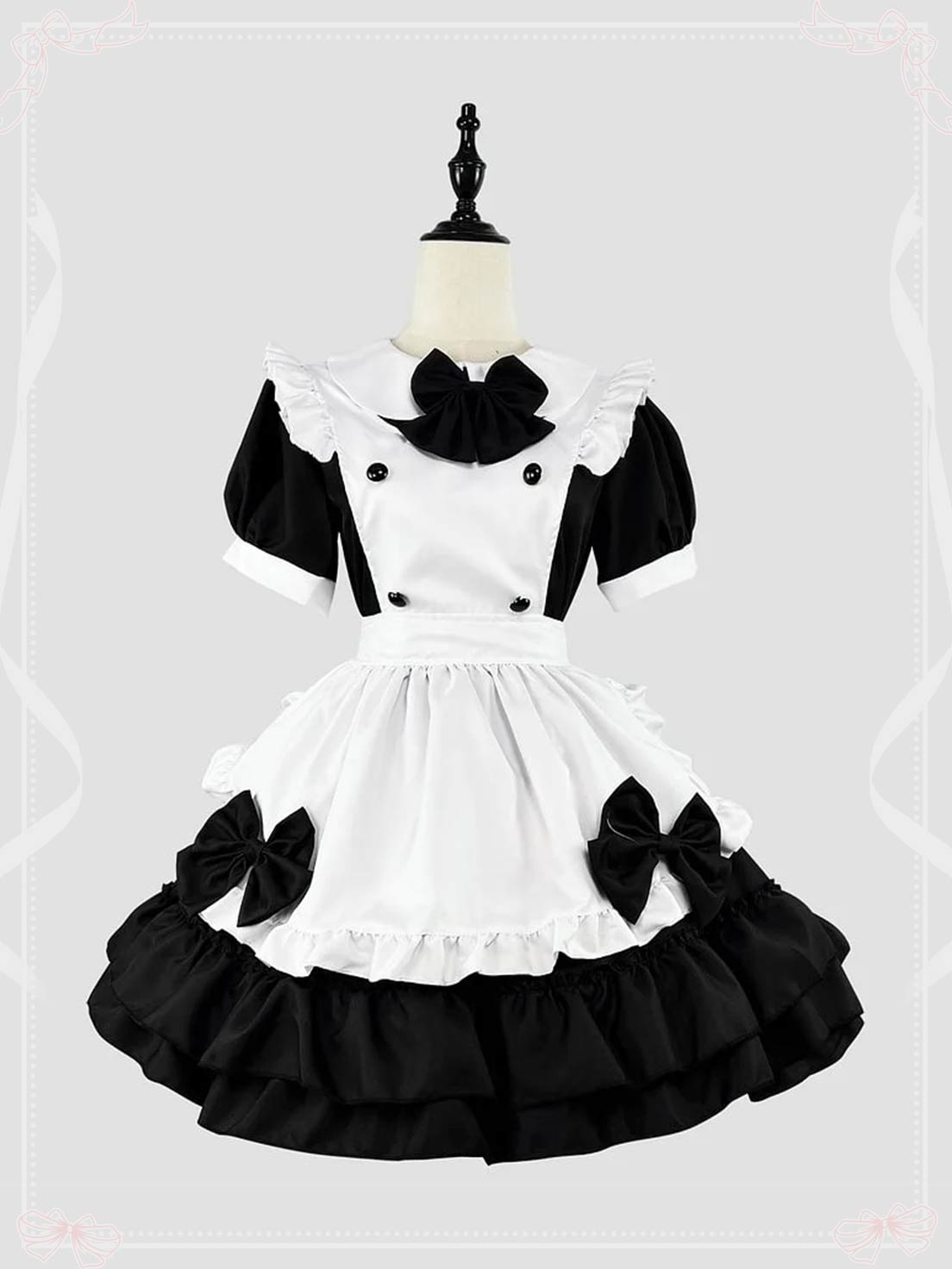 black and white maid costume plus size