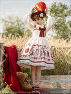 Sweet Lolita Winter Outfit Fluffy Cape Embroidered Bow Cute Two-Piece Dress Set