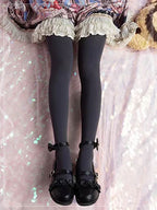 White Apricot Solid Color Autumn and Winter Lolita Stockings Fleece Knee Socks Pantyhose Lolita Accessories