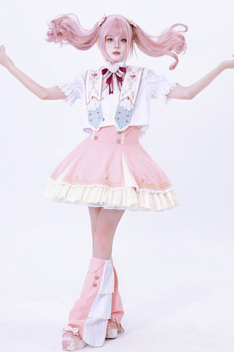 Pink Messenger of Heaven Ruffle Sweet Princess Lolita Skirt