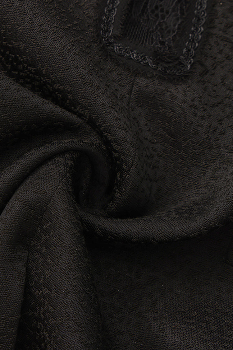 Black Eternal Gloom Portrait Back Cross Stand Collar Asymmetric Vintage Elegant Prince Gorgeous Handsome Lolita Coat