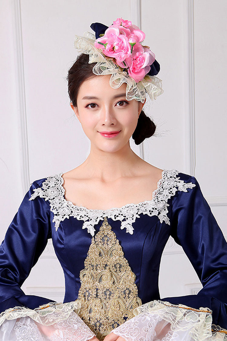 Hime Sleeves High Waisted Square Collar Embroidery Flower Print Victorian Lolita Prom Dress