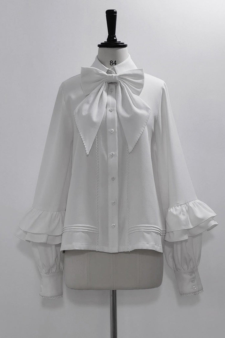 White Long Sleeves Vintage Elegant Prince Ouji Fashion Lolita Blouse