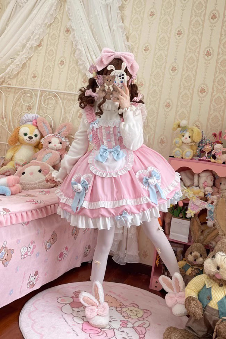 Cute Party Multi-layer Ruffle Bowknot Sweet Princess Lolita Jsk Dress 2 Colors