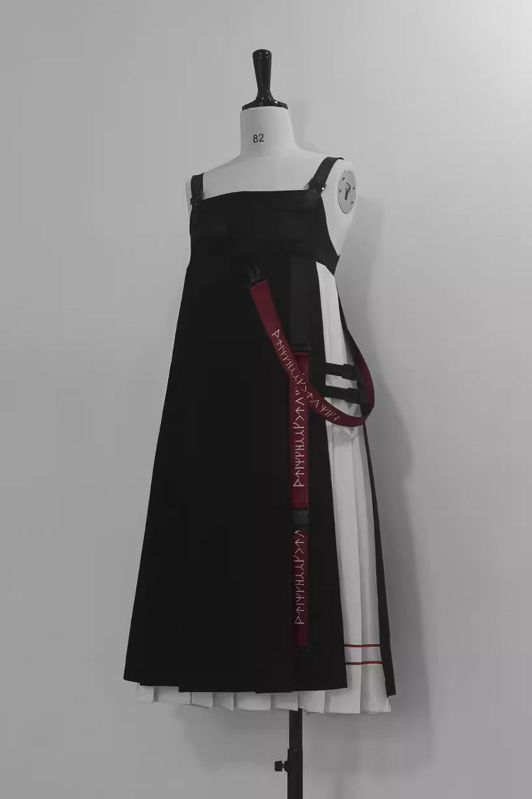 Black Unmarked Blade Ruffle Gothic Handsome Ouji Lolita Jsk Dress