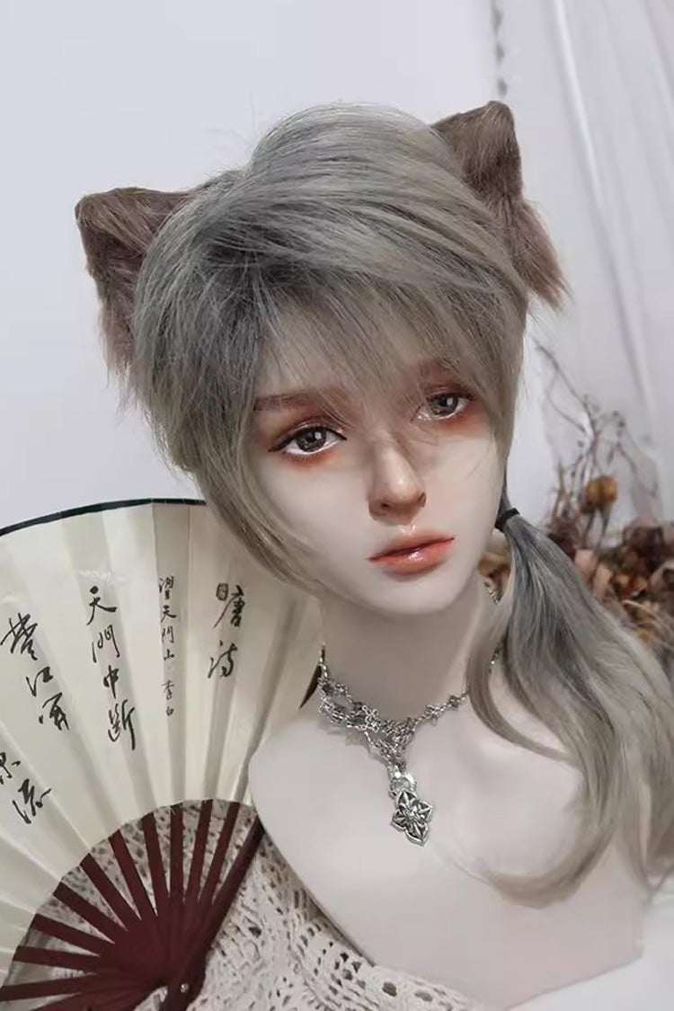 Black/Yellow Gradient Ruffle Bowknot Ouji Fashion Prince Handsome Lolita Wig