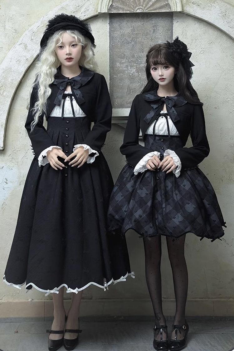 Black Swan Short Sleeves Sweet Elegant Princess Lolita Dress Long Version