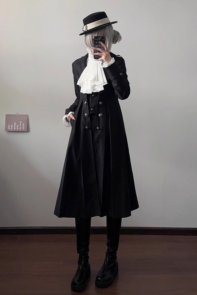 Paranoid's Punishment  Long Sleeves Slim Gothic Lolita Trench Coat 2 Colors