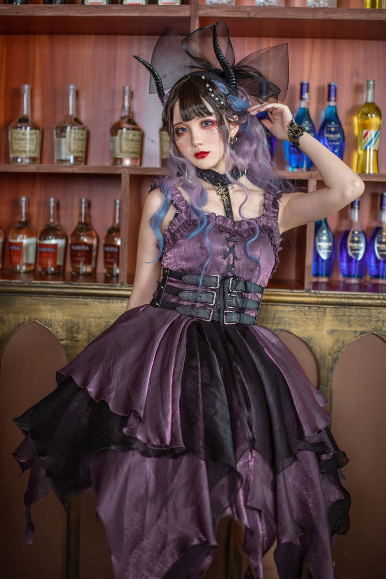 Purple Seven Deadly Sins: Lust Multi-Layered Irregular Gothic Lolita Jsk Dress