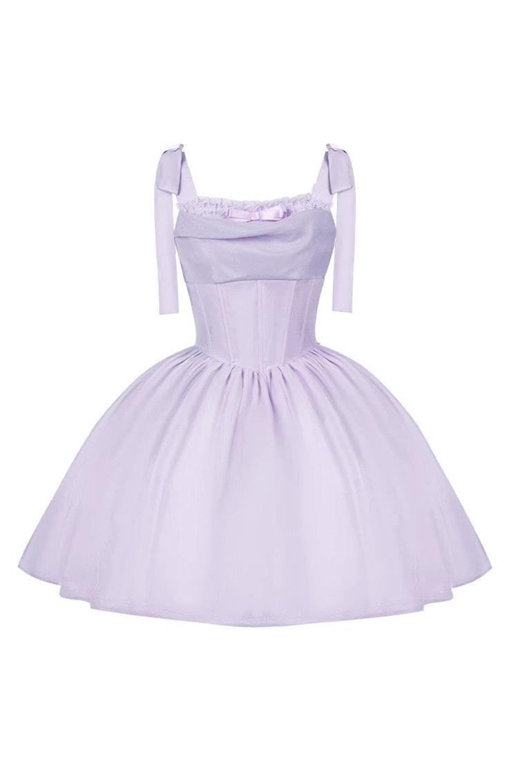 Purple Foamy Sea Sleeveless Ruffle Bowknot Fishbone Sweet Lolita Jsk Dress