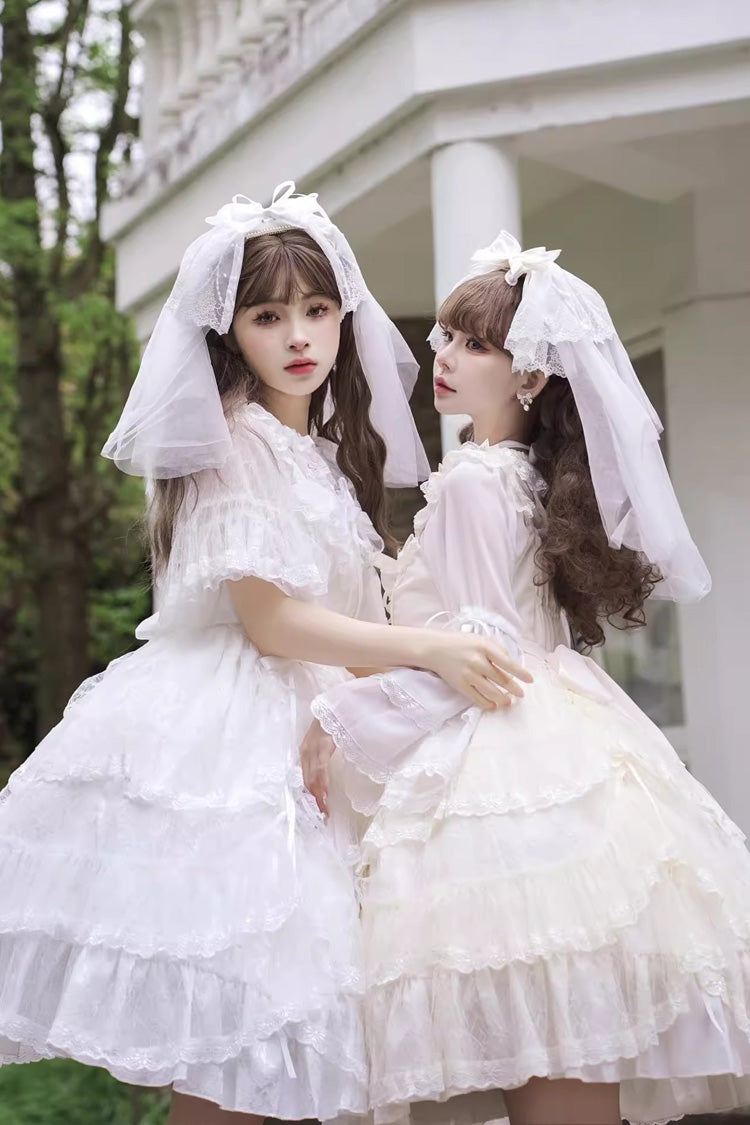Iris Love Multi-layer Jacquard Bowknot Sweet Elegant Princess Lolita Jsk Dress 2 Colors